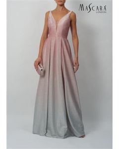 Abendkleid mit Farbverlauf, peach/silver