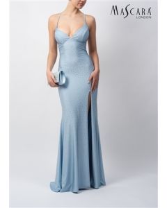 Abendkleid mit Glitzersteine, baby blue
