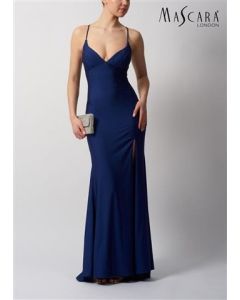 Abendkleid mit Glitzersteine, navy