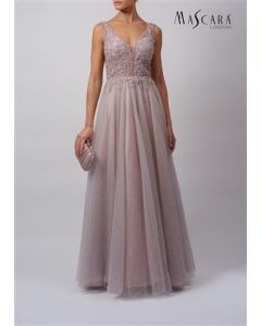 Abendkleid aus Tüll, mauve