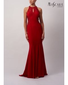 Jerseykleid mit Spitze, red