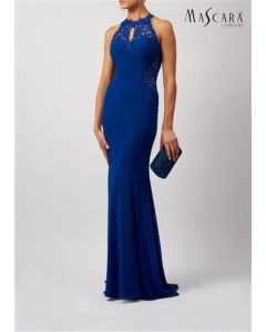 Jerseykleid mit Spitze, royal blue