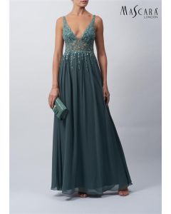 Abendkleid, smokey green
