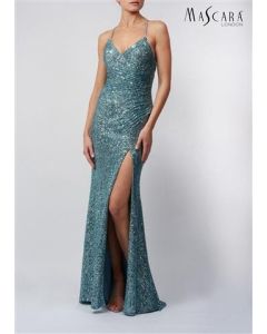 Paillettenkleid, misty green