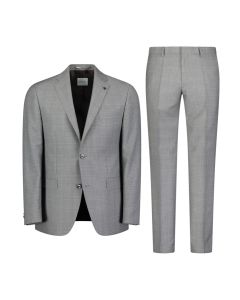 Anzug, light grey/grey/check