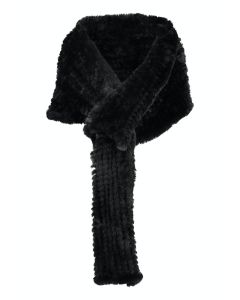 Plüschschal, jet black