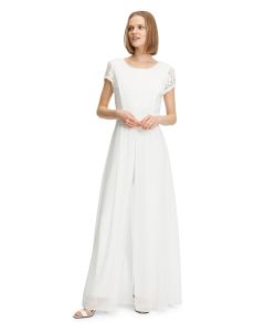 Overall mit Spitzenoberteil, ivory white
