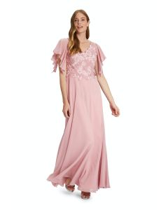 Abendkleid mit Volant am Arm, rose