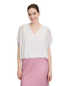 Chiffonbluse mit überschnittenem Arm, offwhite
