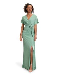 Jerseykleid mit Lurex, light green/silver