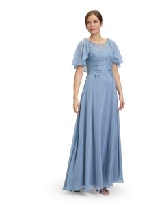 Abendkleid mit Überwurf, light steel blue