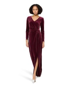 Abendkleid, Samt, wild ruby