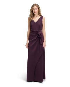 Abendkleid mit Volants, dark amethyst