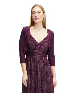 Bolero mit Chiffonkante, shiny aubergine