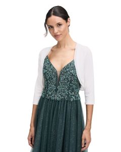 Bolero mit Chiffonkante, ivory white