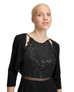 Bolero mit Chiffonkante, black