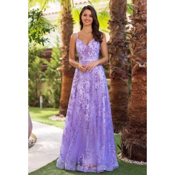 Abendkleid, glitter lavender snow