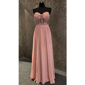 Abendkleid mit Stickerei, pale mauve