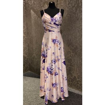 Abendkleid mit Blumenprint, vanilla/print