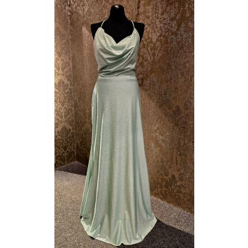 Jerseykleid mit Wasserfallausschnitt, mint