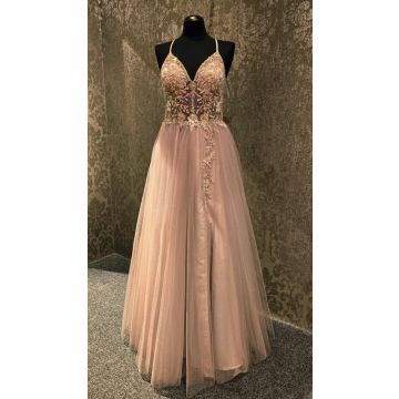 Abendkleid mit Schlitz, cappuccino cake