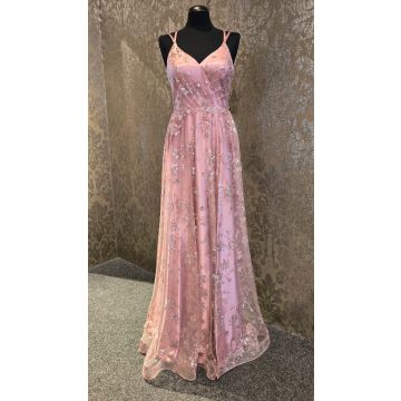 Abendkleid, dark rose/glitter