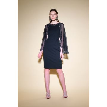 Kleid mit Umhang, midnight blue