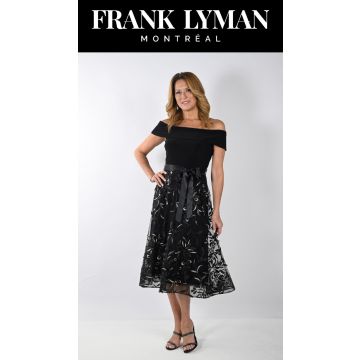 Kleid mit Carmenausschnitt, black/gold