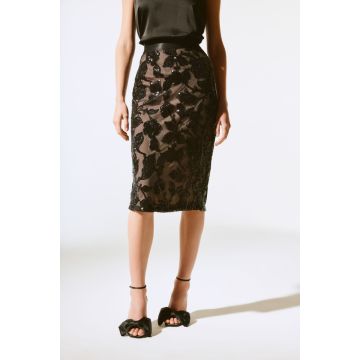 Spitzenrock, black/nude