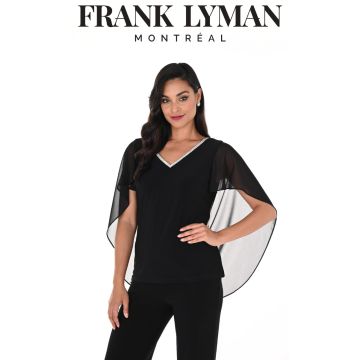 Bluse mit Überwurf, midnight/silver