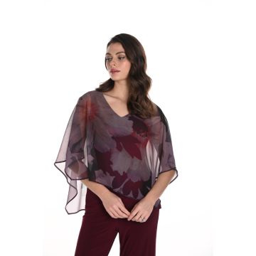 Da-Bluse mit Überwurf, burgundy/mauve