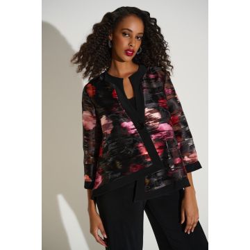 Swing-Jacket, Organza, black/red/multi