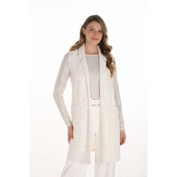 Paillettenweste, winter white