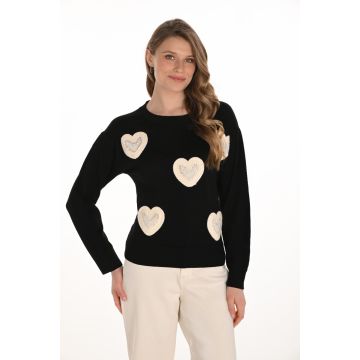 Da-Pullover, beige/black