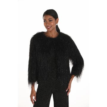 Blazer mit Fransen, black