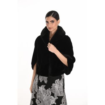 Plüschjacke, black