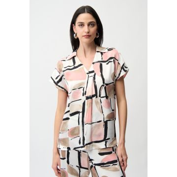 Da-Bluse, vanille/multi