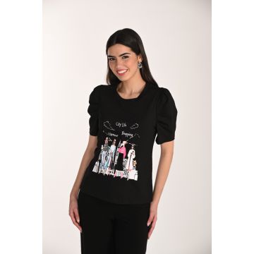 Shirt mit Druck, black