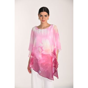 Bluse, offwhite/begonia