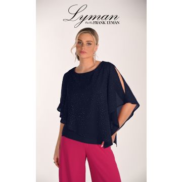 Bluse mit Glitzersteinen, dark blue