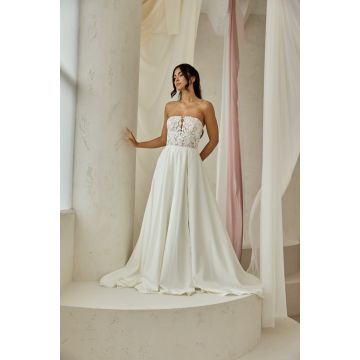Brautkleid mit Mikadorock, ivory/nude