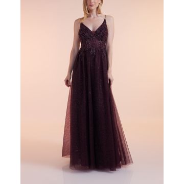Abendkleid mit Glitzertüll, purple rain