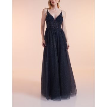 Abendkleid mit Glitzertüll, blue shadows