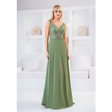 Abendkleid mit Chiffonrock, peppermint green