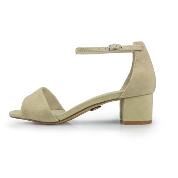 Riemchen-Sandalette aus Leder, nude