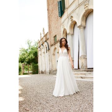 Brautkleid tiefer Ausschnitt,ivory