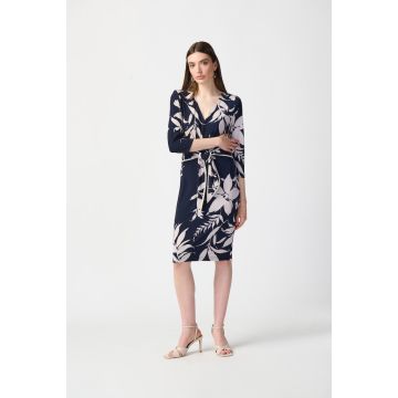 Kleid mit Arm, midnight blue/beige