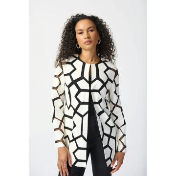 Mesh-Jacke aus Lederimitat, vanilla/black