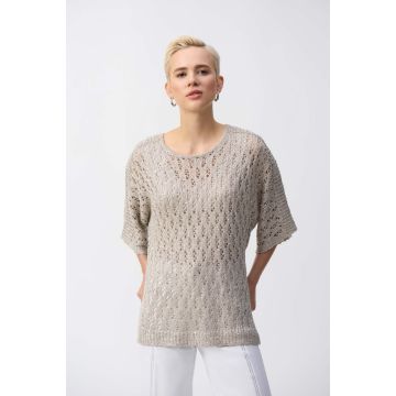 Pointelle-Pullover, champagner