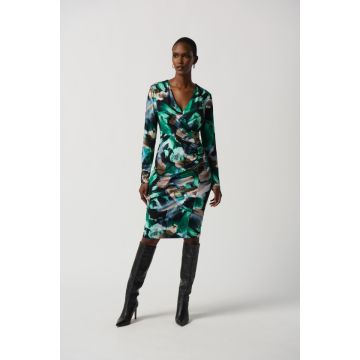 Jerseykleid mit Arm, schwarz/multi